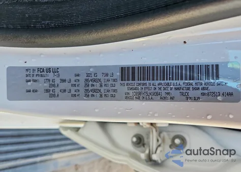 2020 Ram 1500 Limited from USA, damaged, VIN 1C6SRFHT5LN103641